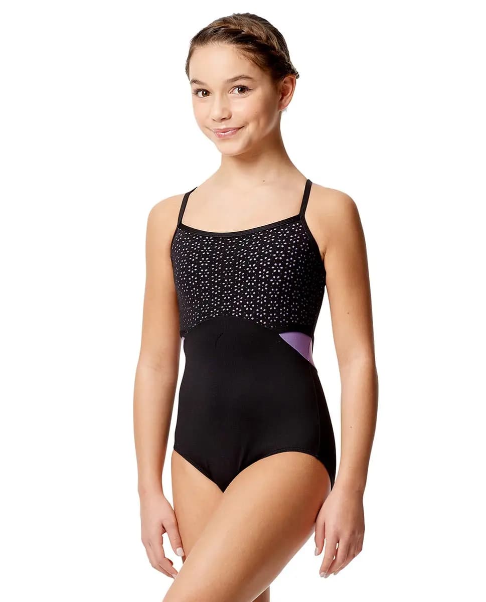 Girls Laser Cut Two Color Camisole Leotard Katia