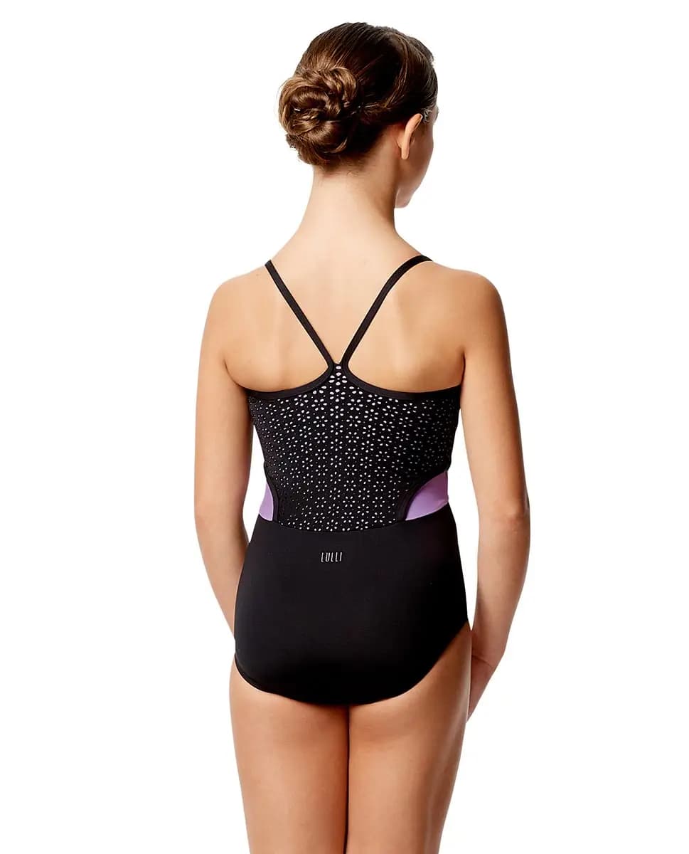 Girls Laser Cut Two Color Camisole Leotard Katia