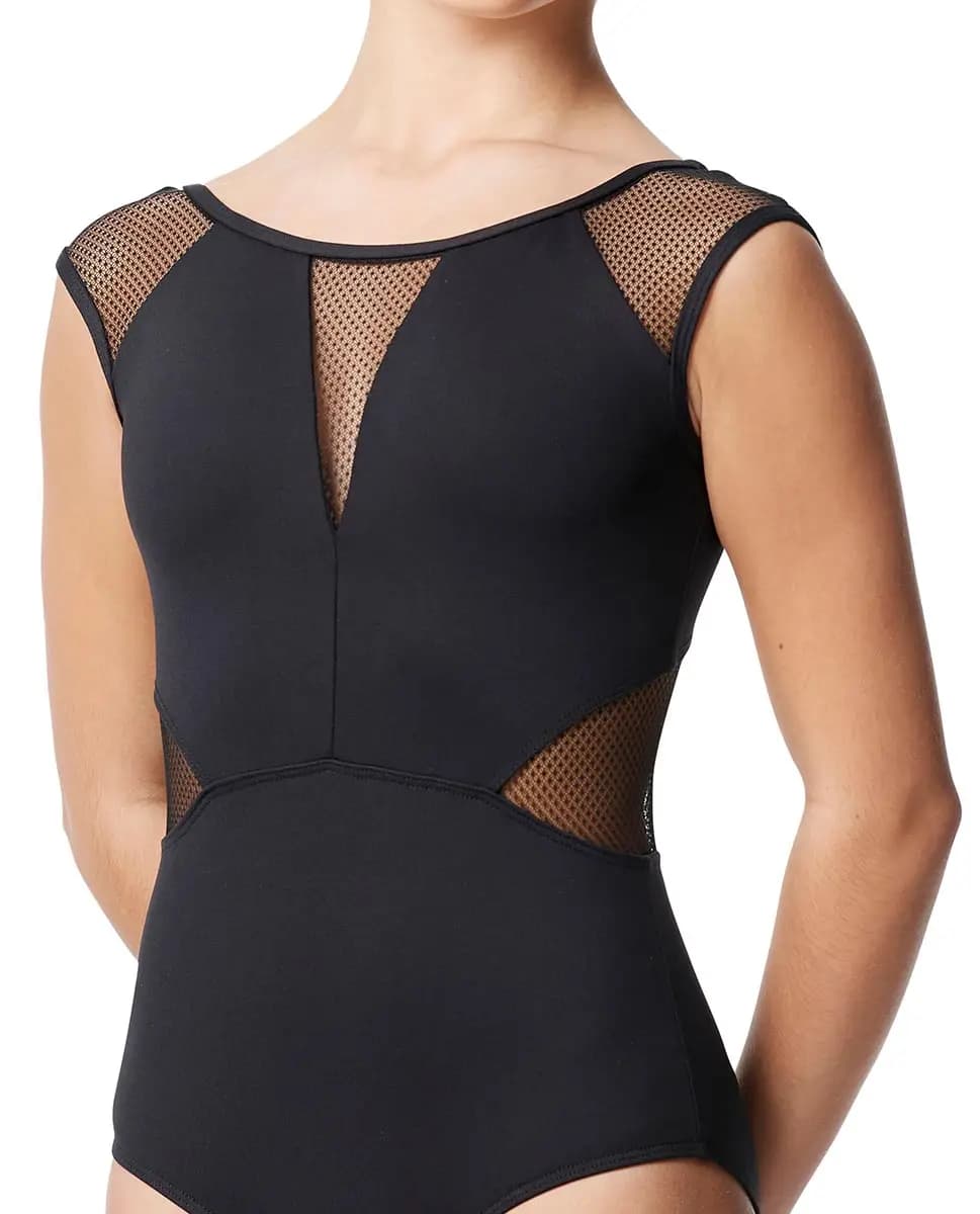 Girls Lace Mesh Cap Sleeve Dancing Leotard Avon