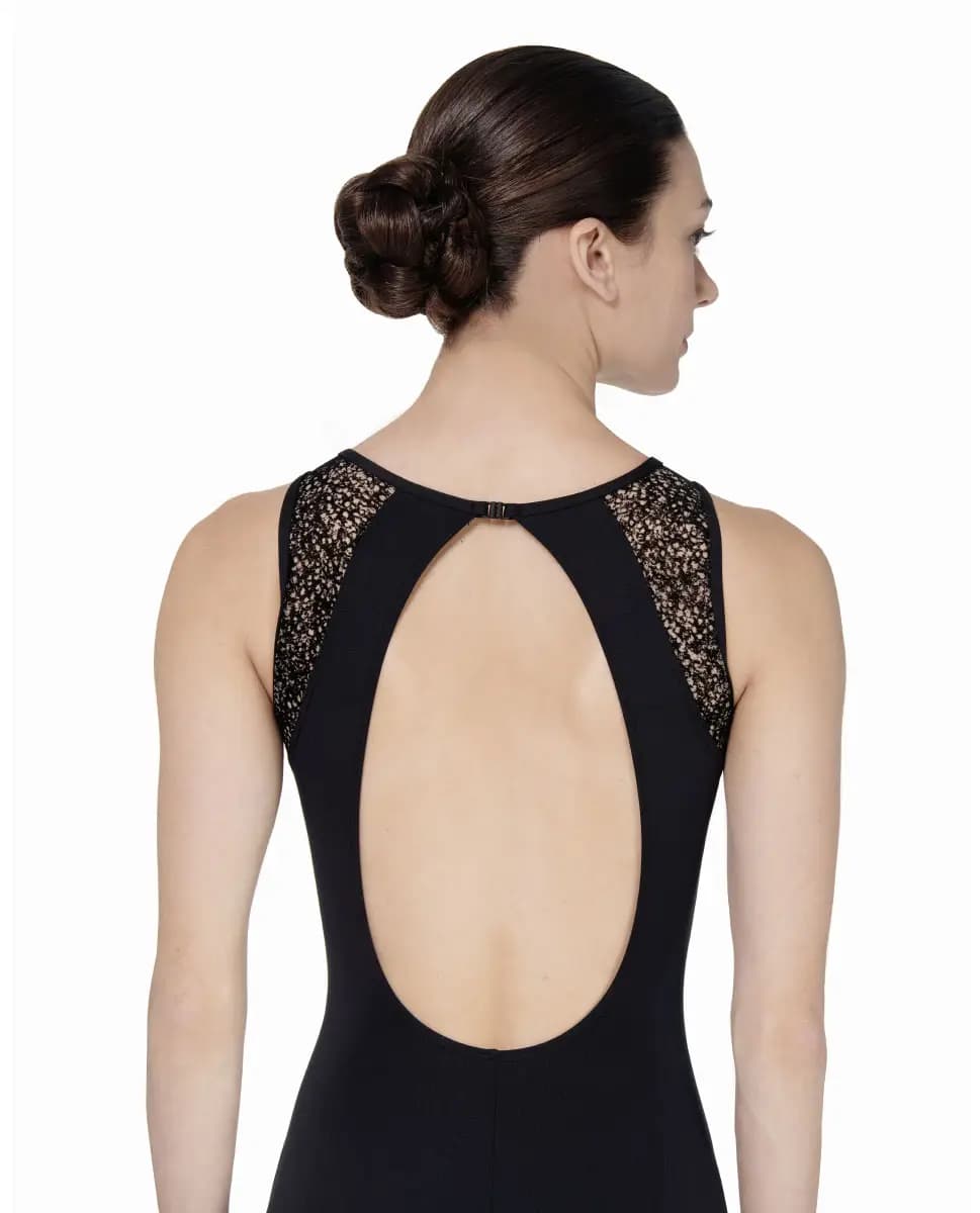 Flocked Mesh Tank Leotard Lynette