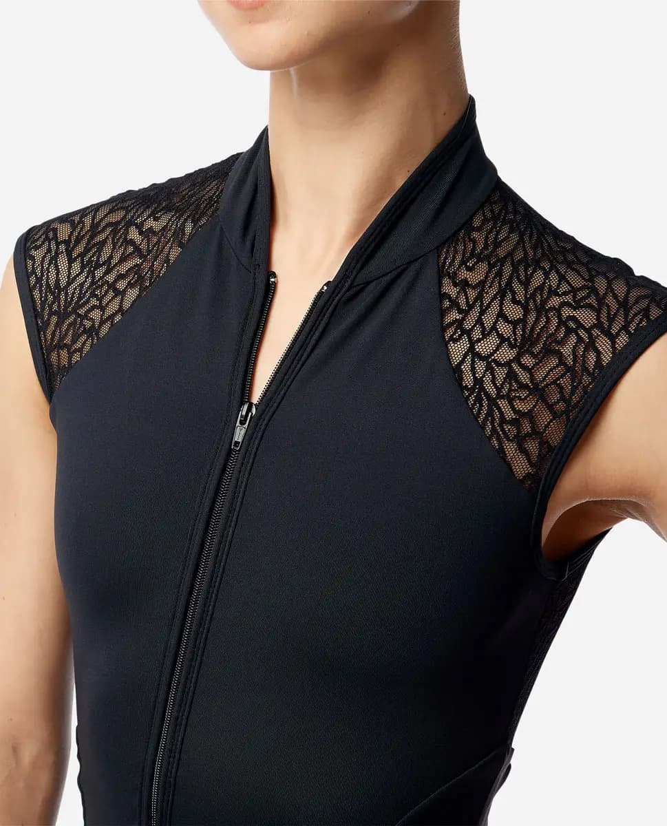 Womens Zip Front High Neck Dance Leotard Ariella