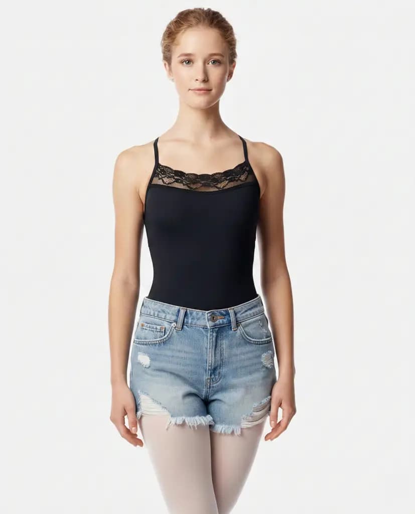 Blakely Open-Back Lace Camisole Bodysuit