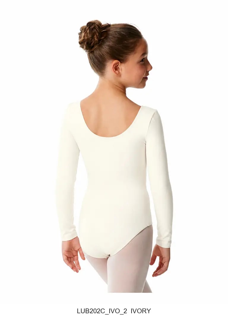 Girls Long Sleeve Cotton Ballet Leotard Liv - View 9