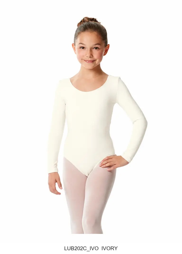 Girls Long Sleeve Cotton Ballet Leotard Liv - View 8