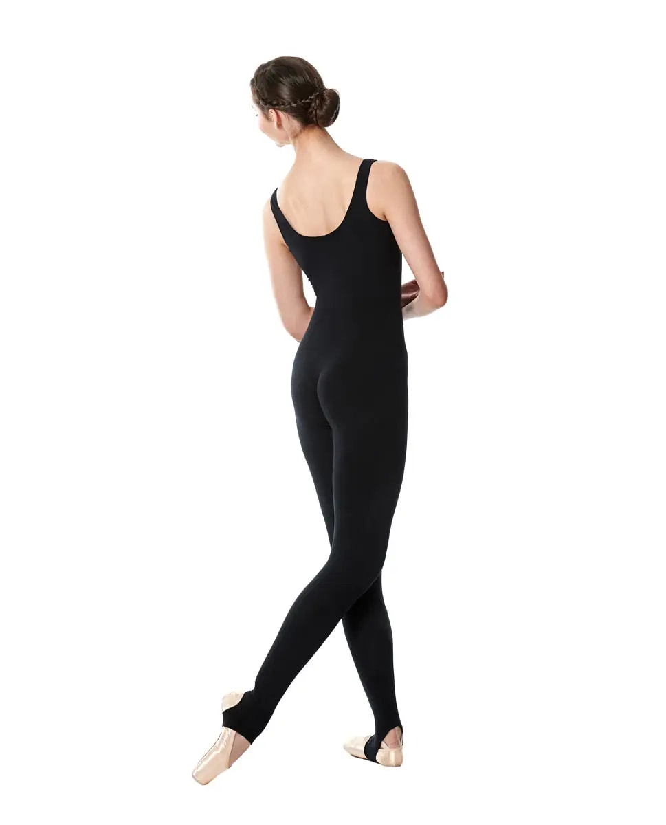 Brushed Cotton Pinched V-Neck Long Dance Unitard Zoe