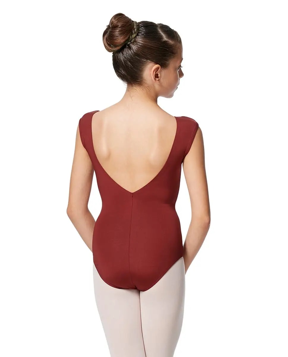 Girls cap Sleeve V Back Dance Leotard Indigo - View 2