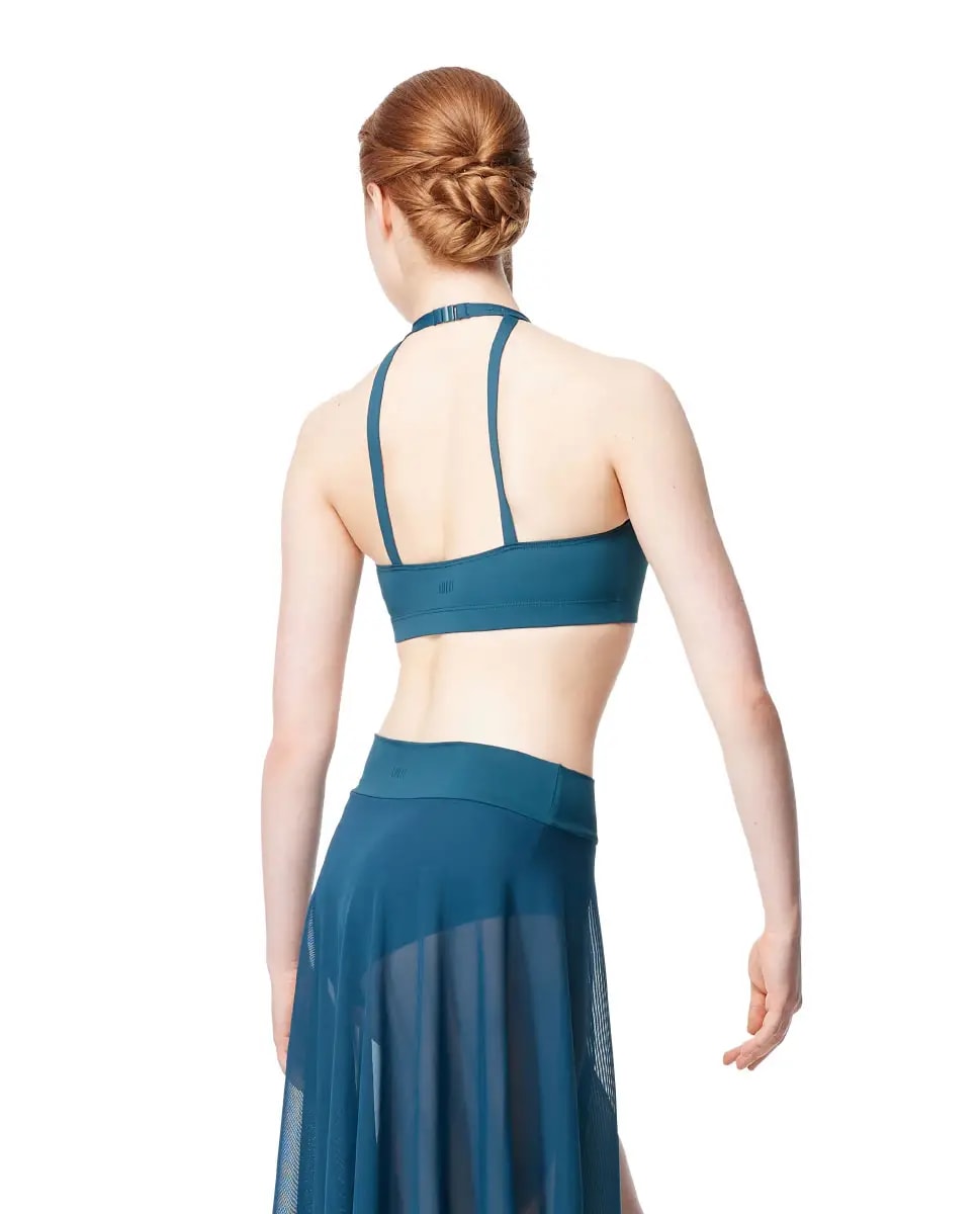 High-Waist Mesh Long Skirt Fantina with Built-In Brief