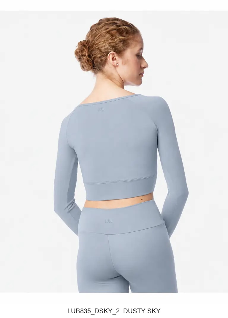 Womens Long Sleeve Crop Top Juniper - View 13