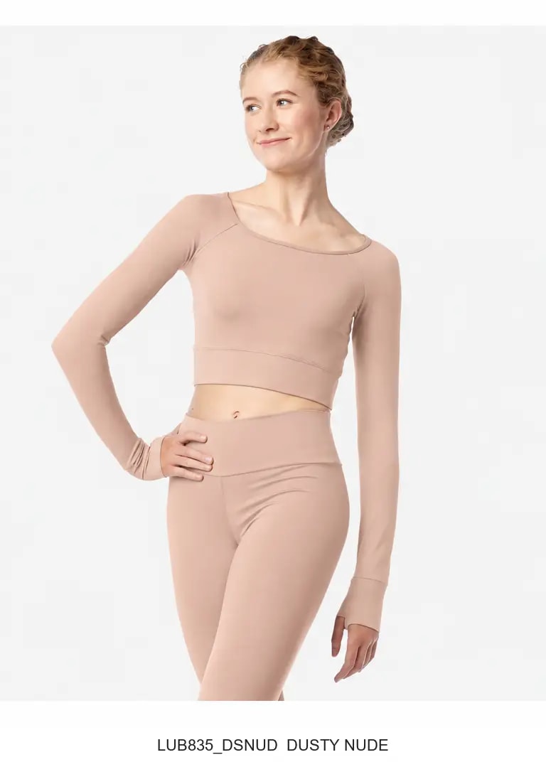 Womens Long Sleeve Crop Top Juniper - View 16