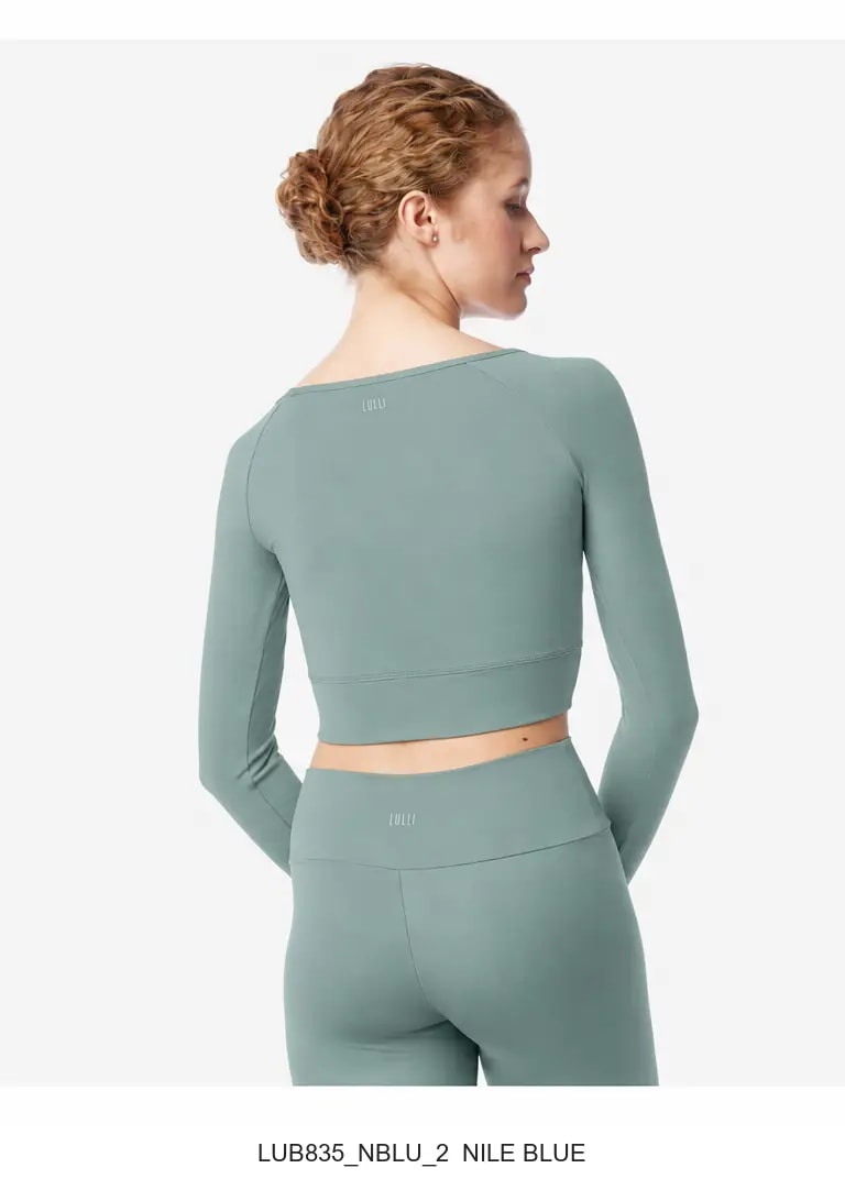 Womens Long Sleeve Crop Top Juniper - View 20