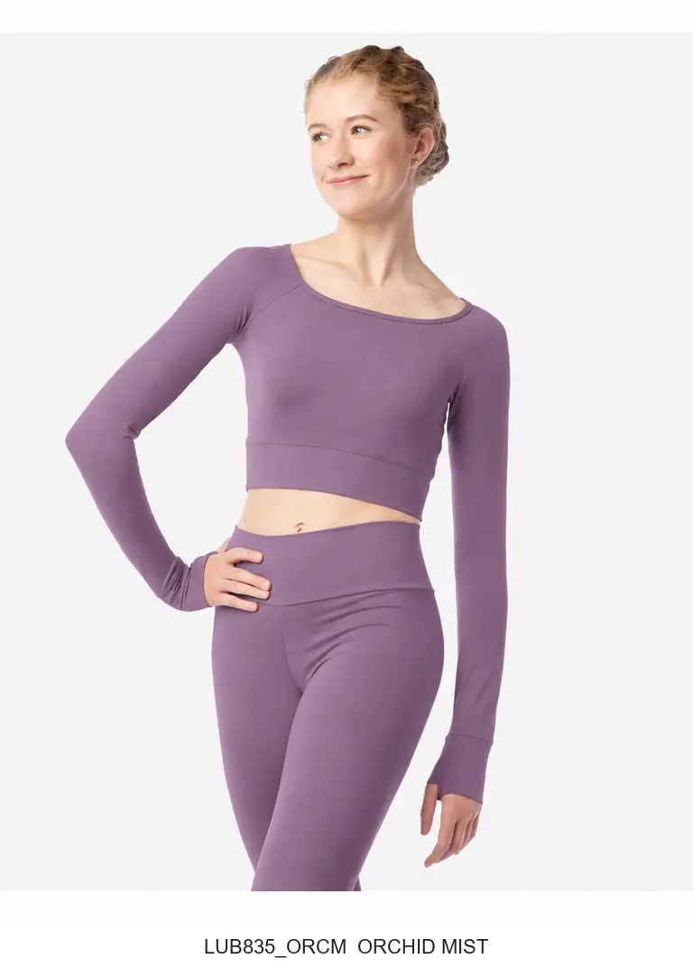 Womens Long Sleeve Crop Top Juniper - View 22