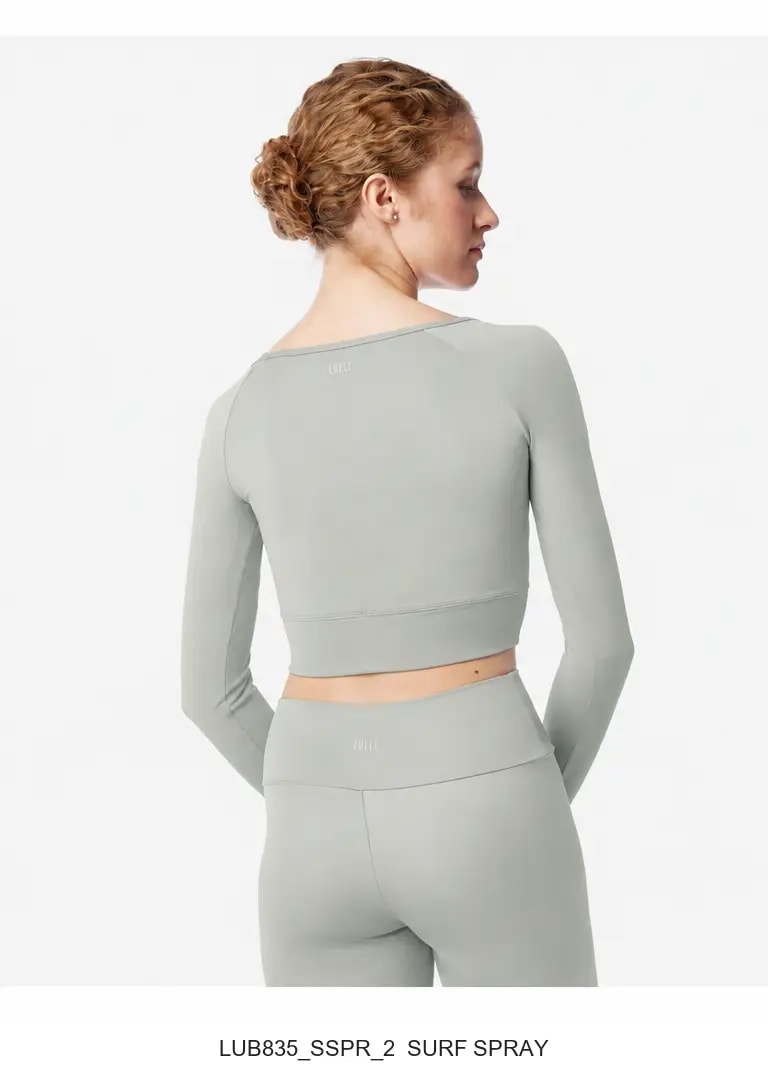 Womens Long Sleeve Crop Top Juniper - View 25
