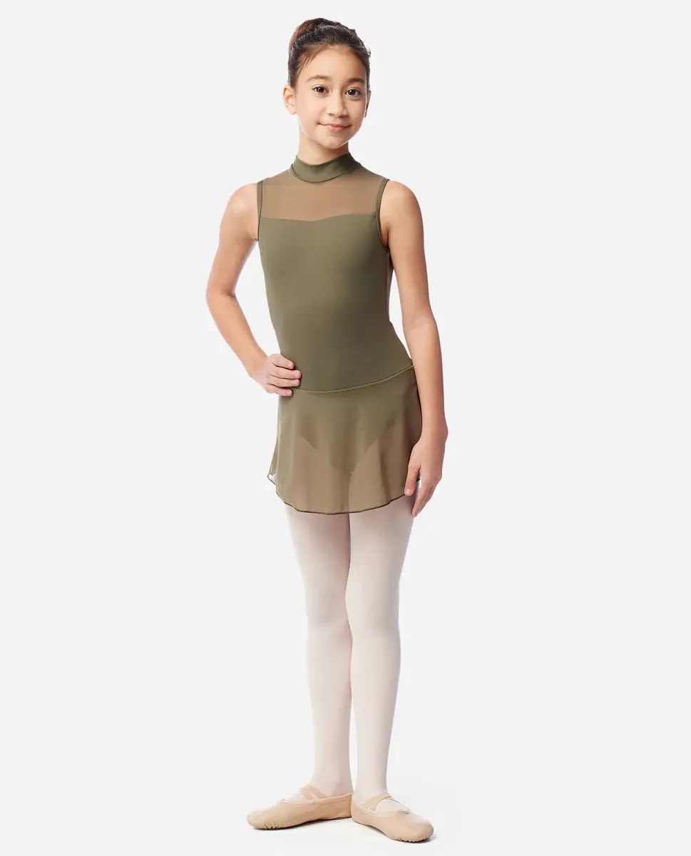Girls Skirted Mock Neck Leotard Isabelle