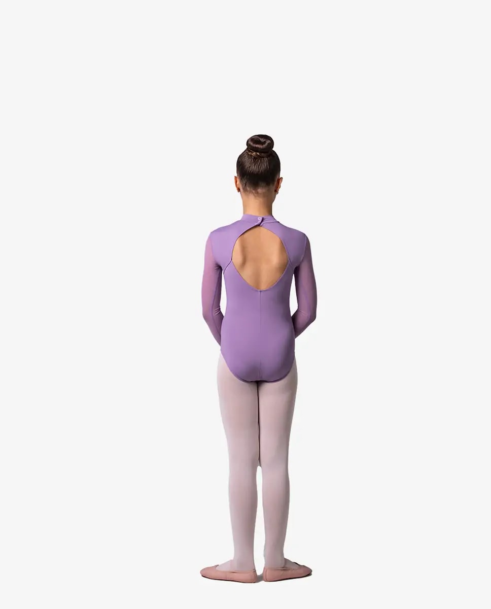 Girls Mock Neck Long Sleeve Leotard Emery