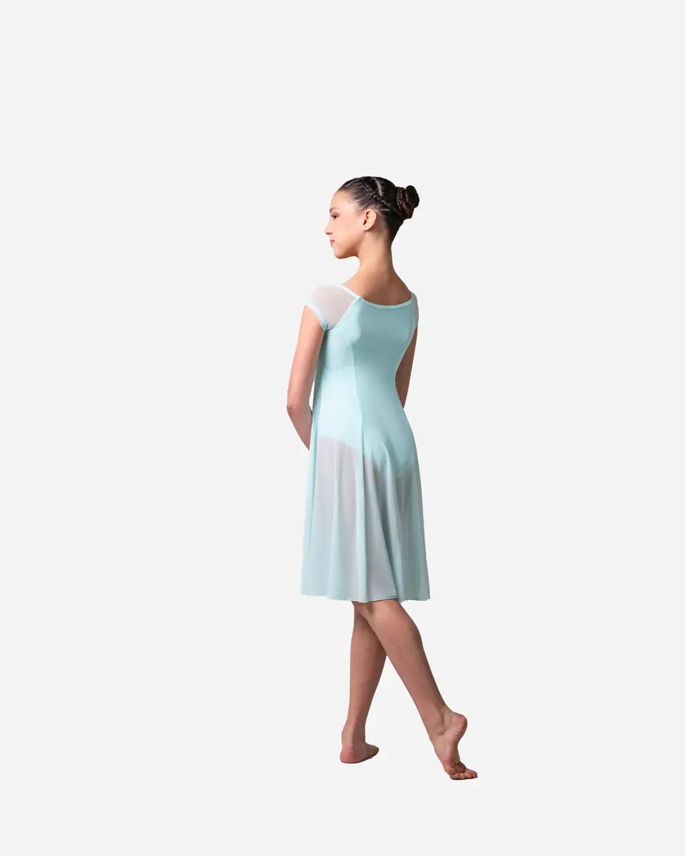 Girls Short Sleeve Long Dress Leotard Zelda