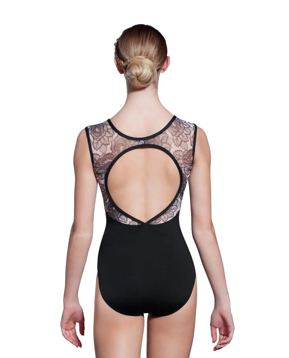 Hope High Neck Printed Mesh Leotard