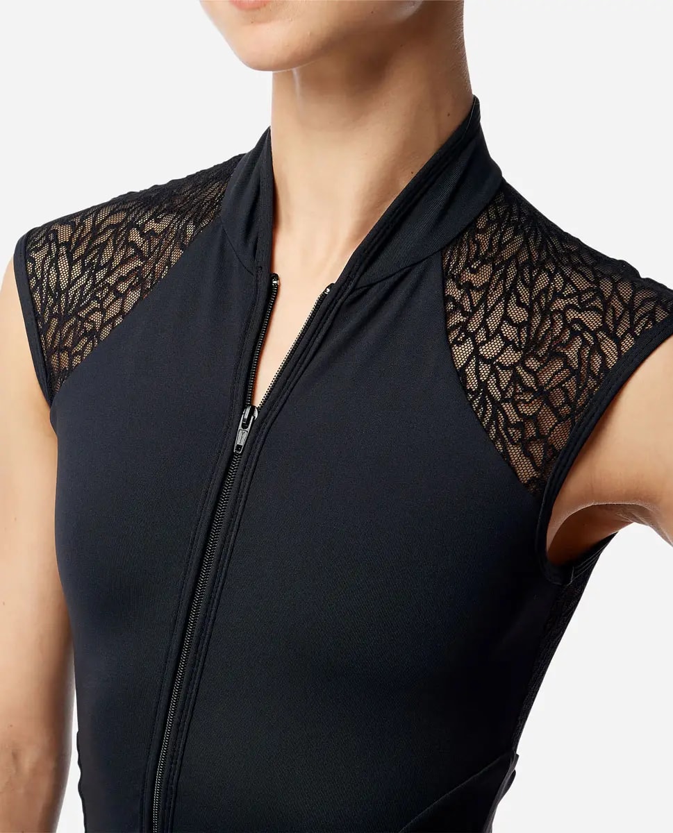 Womens Zip Front High Neck Dance Leotard Ariella