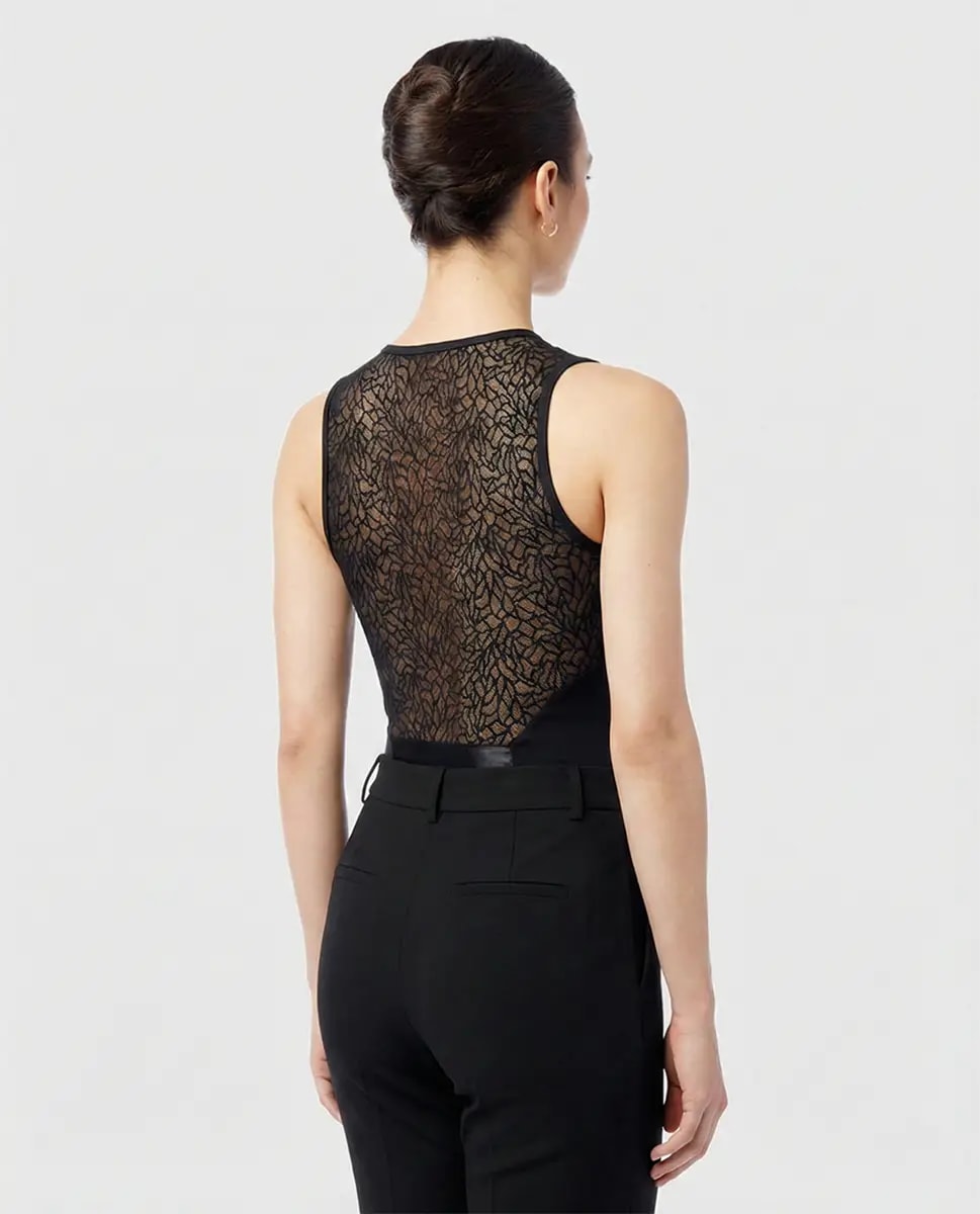 June Lace-Back Tank Zip-Front Bodysuit - View 2