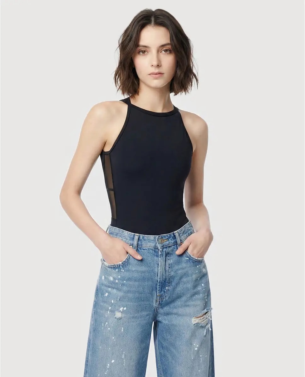 Freya Open-Back Lace High-Neck Bodysuit - View 1
