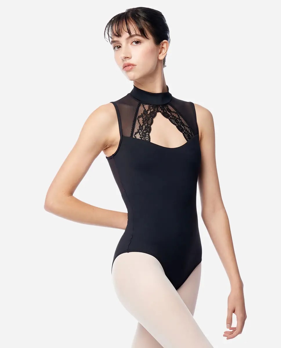 Womens Mock Neck Zip Back Leotard Valerie