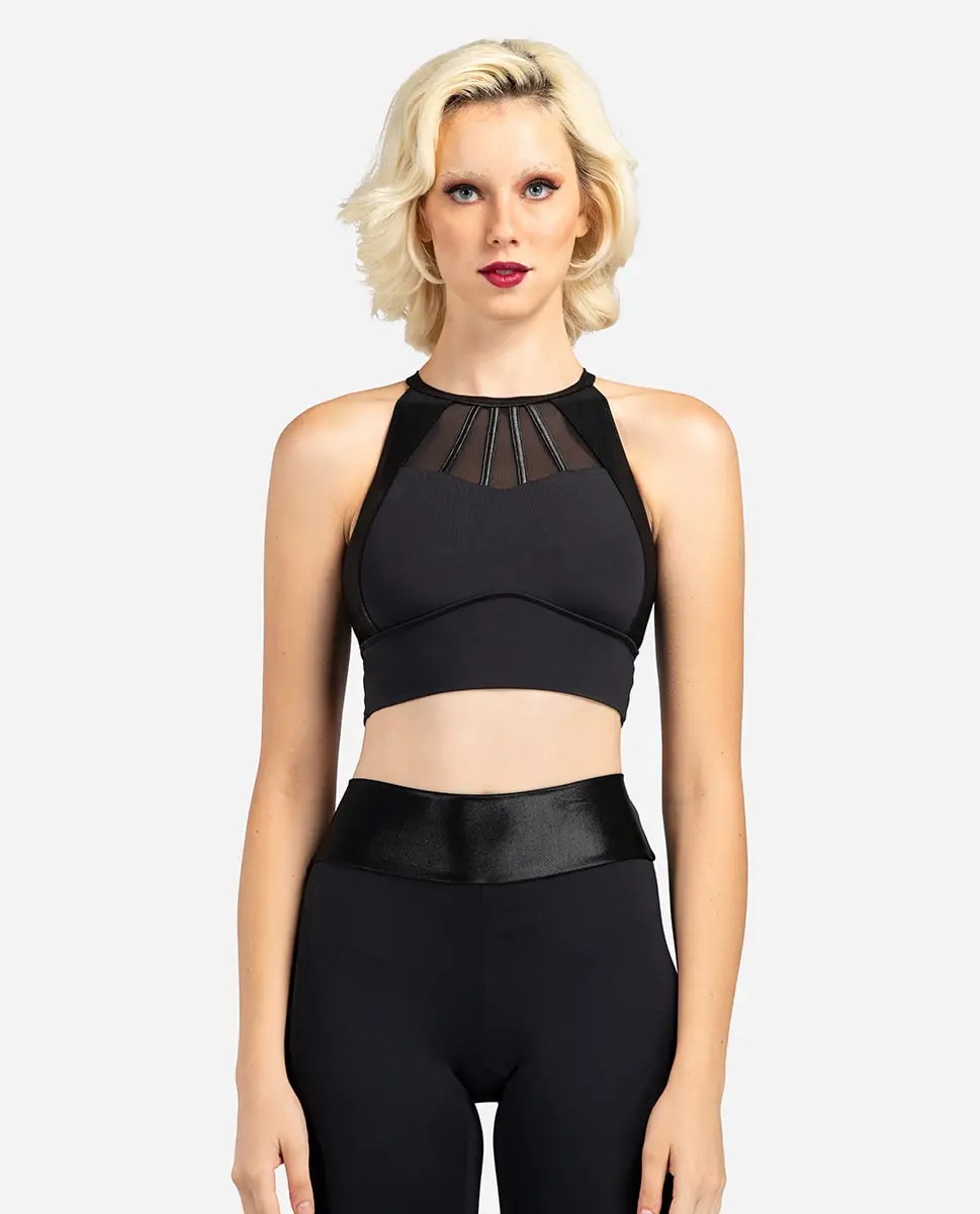Womens High Neck Crop Top Sienna